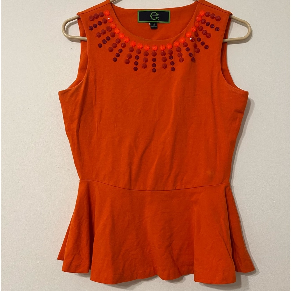 C wonder Orange peplum top